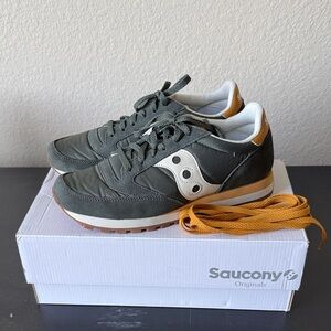 Saucony Originals Dark Green and White Sneakers